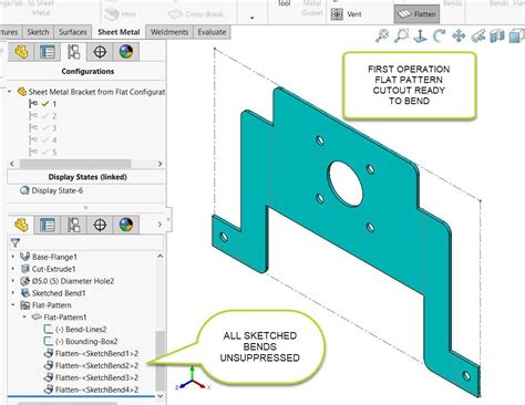 sheet metal flat pattern solidworks|solidworks no flat pattern configuration.